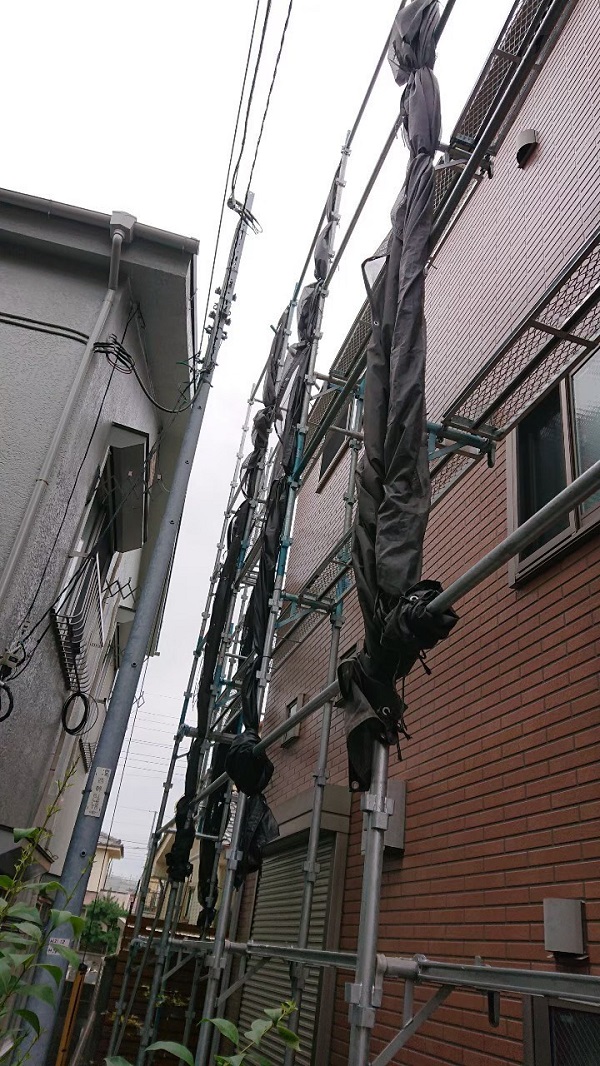 東京都立川市　外壁塗装　屋根塗装　防水工事　近隣の方へのご挨拶　足場設置 (4)