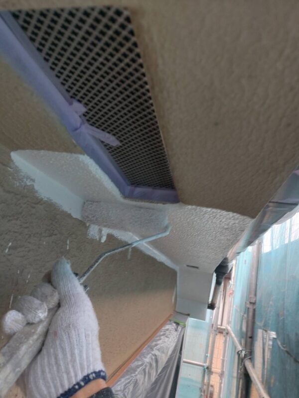 東京都国分寺市　Y様邸　外壁塗装工事　軒天の塗装～施工完了