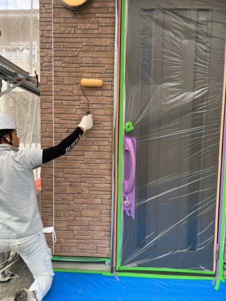 東京都国立市　K様邸　外壁塗装工事　クリア塗装　二度塗り