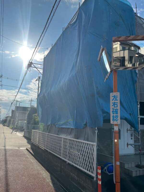 東京都国分寺市　K様邸　屋根・外壁塗装工事　足場設置～シート設置　足場が大切な理由
