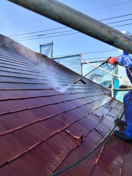 東京都国立市　M様邸　屋根塗装工事　外壁塗装工事　高圧洗浄完了