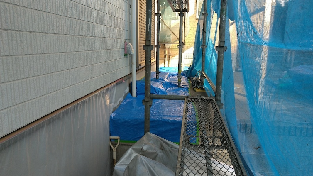 東京都国分寺市　S様邸　外壁塗装・屋根カバー工事　施工前の養生