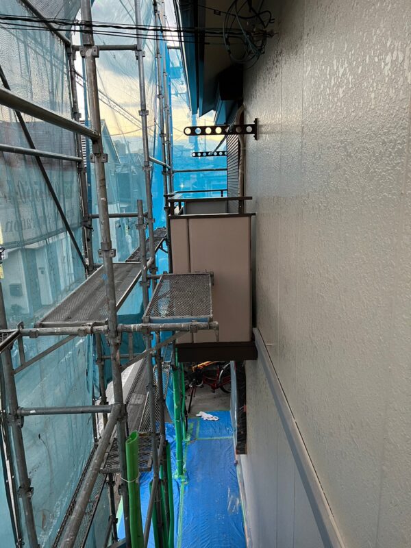 東京都国立市　U様邸　外壁塗装工事　足場の仮設～飛散防止シート～養生