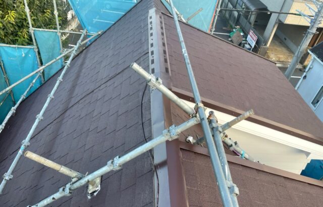 東京都立川市　A様邸　屋根塗装工事　中塗り～上塗り～塗装完了