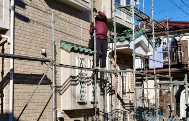 東京都立川市　W様邸　屋根・外壁塗装工事　塗装完了～足場解体作業