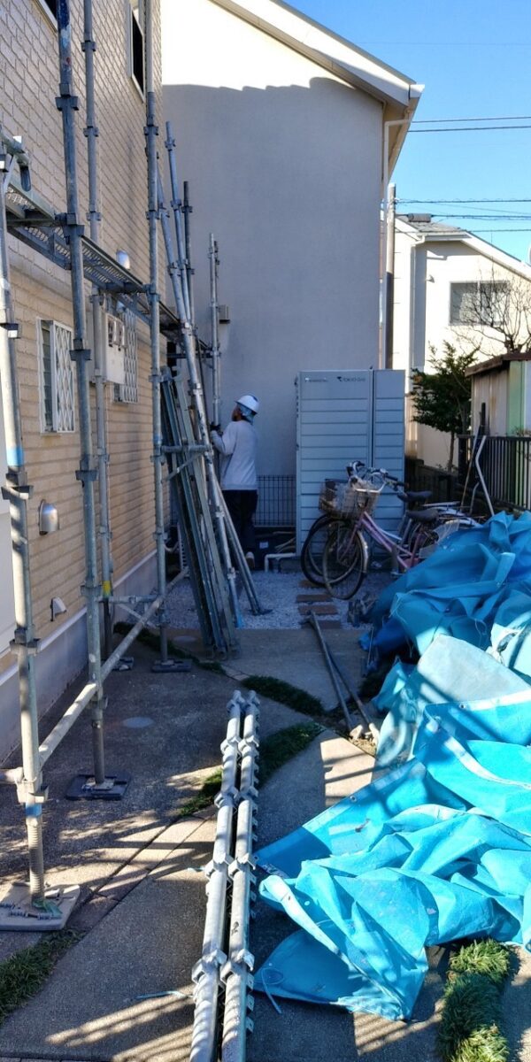東京都立川市　W様邸　外壁塗装工事　施工完了～足場解体作業
