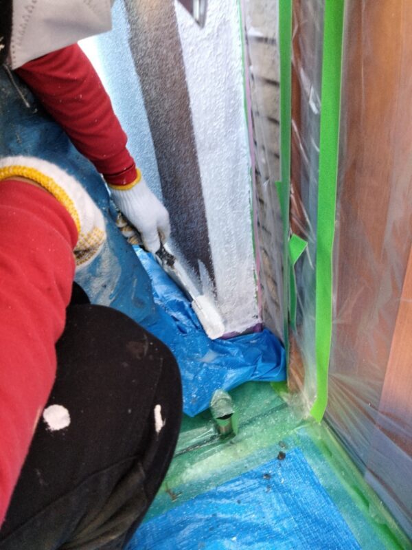 東京都立川市 K様邸 外壁塗装工事 養生~下塗り塗装までの流れ